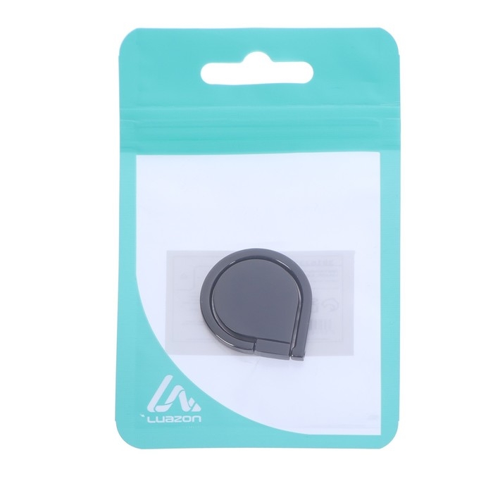 Держатель-подставка с кольцом для телефона LuazON, в форме Держатель-подставка с кольцом для телефона LuazON, в форме "Капли воды", серый