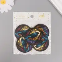 Декор для творчества дерево "Ворон. Витраж" 4,6х4,6х0,3 см