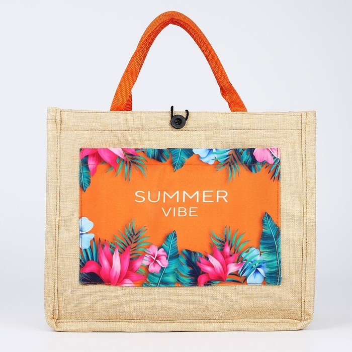 Сумка женская пляжная &laquo;Летний вайб&raquo;, 35х30х14 см