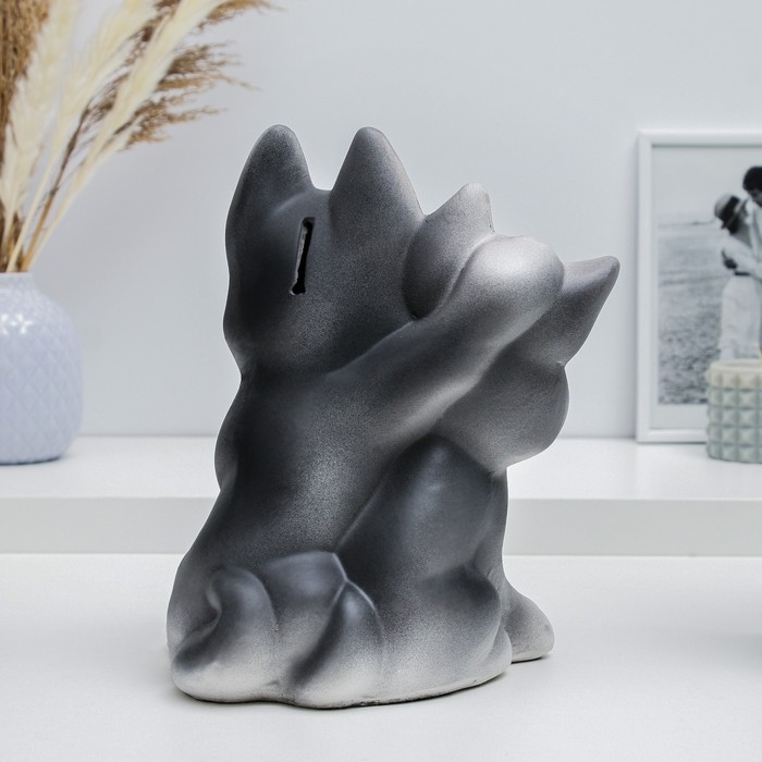 Копилка "Хаски" серая, 22х17х26см