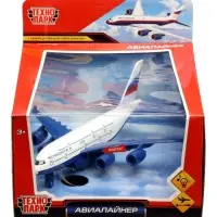 Модель металл. "Авиалайнер", 22 см, свет-звук, инерц., подв. детали 1706C158-R (36)