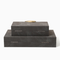 Шкатулка для украшений &laquo;Серый мрамор&raquo; экокожа, набор 2 шт.