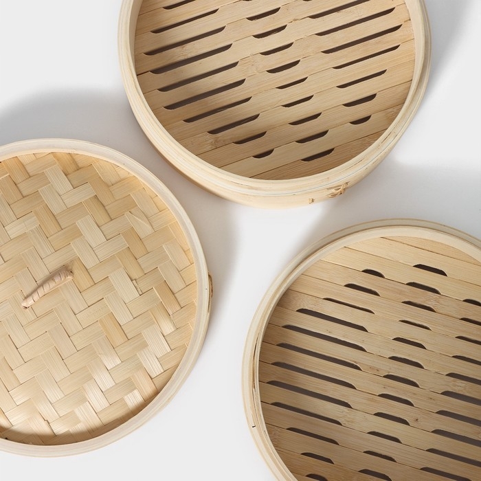 Пароварка Доляна «Восточная кухня», 2 этажа, d=24 см, бамбук Пароварка Доляна «Восточная кухня», 2 этажа, d=24 см, бамбук