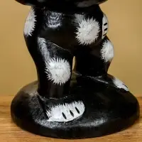 Сувенир "Кот рыбак" дерево 10х10х16 см, цв. чёрно-белый