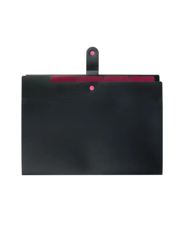 Папка А4, 5 отделений, Calligrata, 600 мкм, на кнопке, черная, матовая