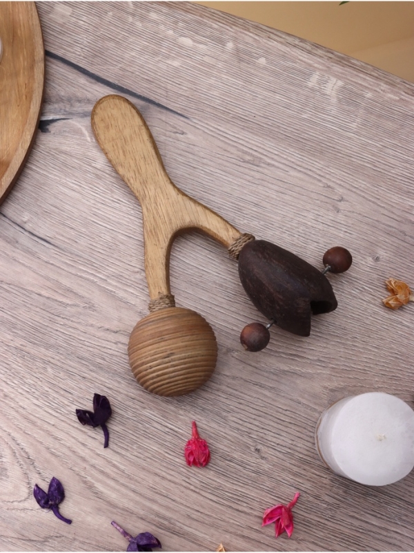 Сувенирный музыкальный инструмент Сувенирный музыкальный инструмент "Маракас двойной" махагон, кокос, 25х9х20 см