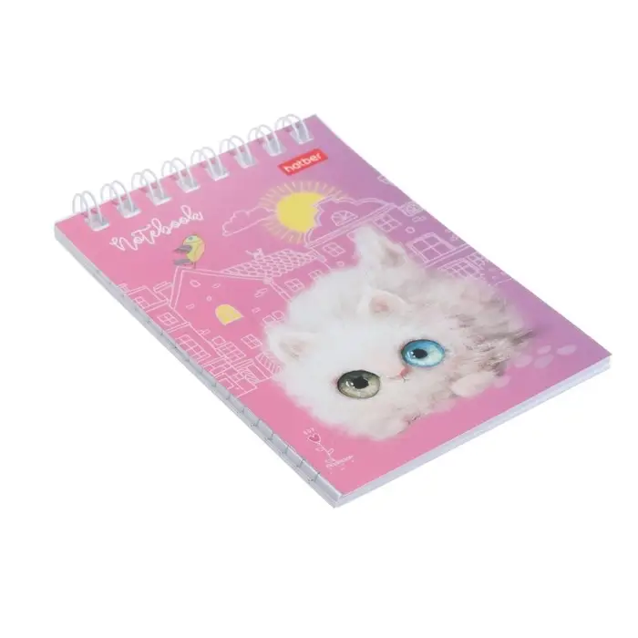 Блокнот А7, 40 листов на гребне "Кошарики", обложка мелованный картон, блок 65 г/м2, МИКС