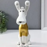 Сувенир полистоун "Пёсик в золотой кофточке" 9х22х26,5 см