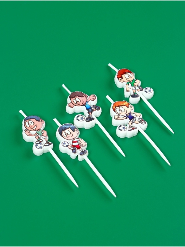 Набор свечей в торт "Футболисты", 5 шт, 5 см, на шпажке