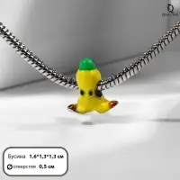 Шарм &laquo;Банан&raquo;, цвет жёлто-зелёный в чернёном серебре