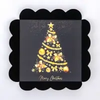 Коробка для печенья, кондитерская новогодняя упаковка, &laquo;Елка желаний&raquo;, 12&times;12&times;3 см