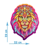 Фигурный пазл в рамке &laquo;Лев&raquo;, на подложке, 67 деталей