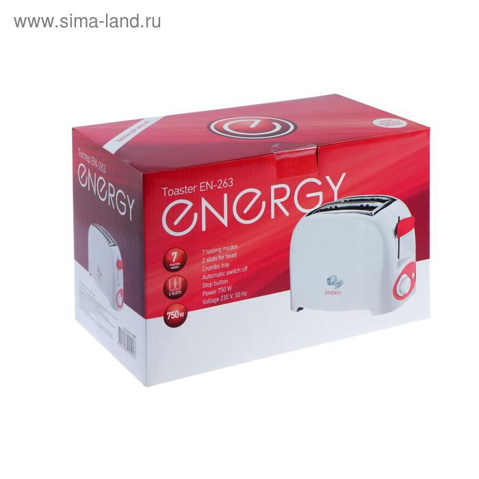 Тостер ENERGY EN-263, 750 Вт, 7 режимов прожарки, 2 тоста, белый Тостер ENERGY EN-263, 750 Вт, 7 режимов прожарки, 2 тоста, белый