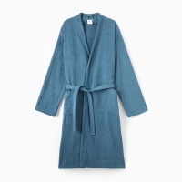 Халат мужской Экономь и Я, цв. морская волна, р-р 52-54, 100% хл, 340 г/м2