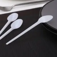 Набор пластиковых одноразовых ложек чайных Мистерия, 12.5 см, 12 шт., белый