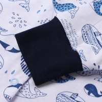 Комбинезон детский с закрытыми ножками "Киты", цвет белый/синий, рост 74 см