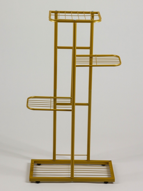Подставка для цветов Greengo, 4 полки, 43 &times; 22 &times; 82 см, напольная, металл, цвет золотой