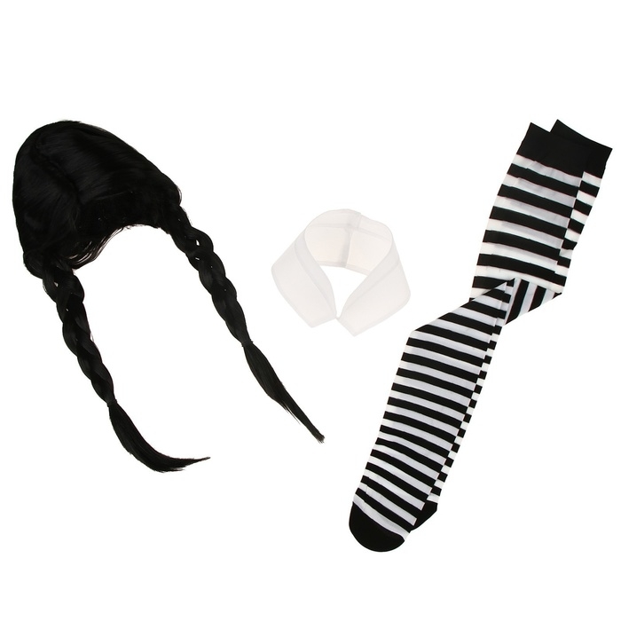 Карнавальный набор &laquo;Готическая девчонка&raquo;: парик, чулки, воротник