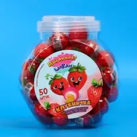 Жевательная резинка с кислой начинкой &laquo;Дуй пузырь! ШАРИКИ КЛУБНИЧКА&raquo;, 10 г