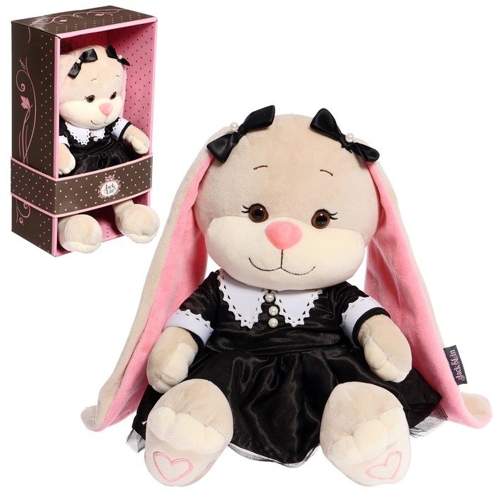 Мягкая игрушка &laquo;Зайка Лин&raquo;, в модном чёрном платье с белым воротничком&raquo;, 25 см