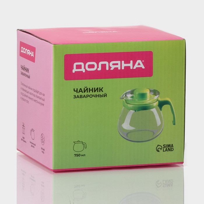 Чайник стеклянный заварочный Доляна «Лягушонок», 750 мл Чайник стеклянный заварочный Доляна «Лягушонок», 750 мл