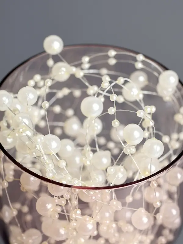 Гирлянда для декора из бусин, айвори - крем