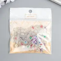 Бусины для творчества пластик "Английские цветные буквы" прозрачные набор 20 гр 0,6х1х1 см