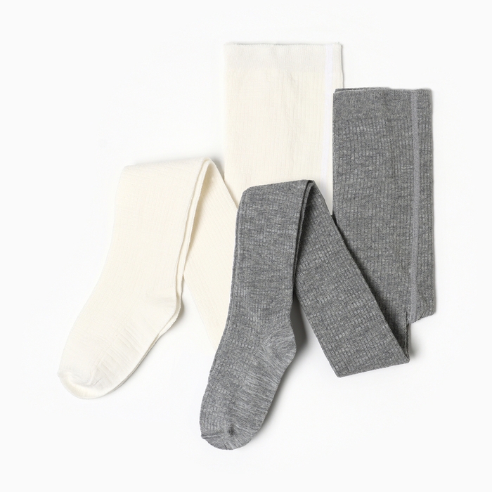 Набор детских колготок KAFTAN BASIC Melange 92-98 см, молочн/сер Набор детских колготок KAFTAN BASIC Melange 92-98 см, молочн/сер