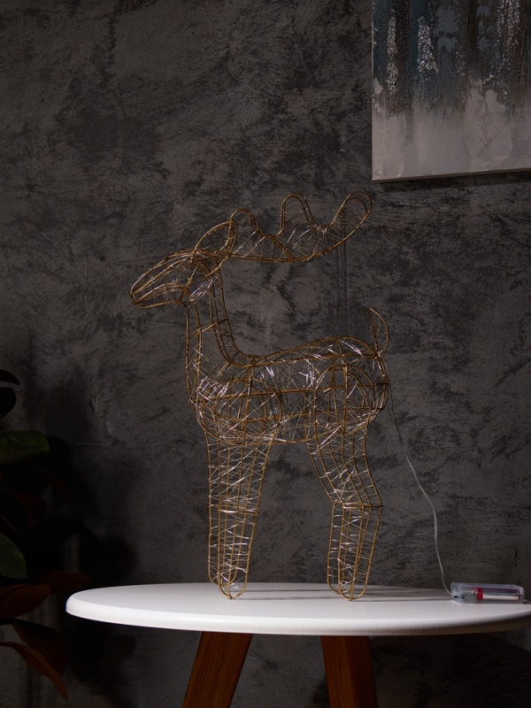 Фигура световая "Олененок", 49х27х9 см, 30 LED, батарейки ААх3 (не в компл.), свечение тёплое белое