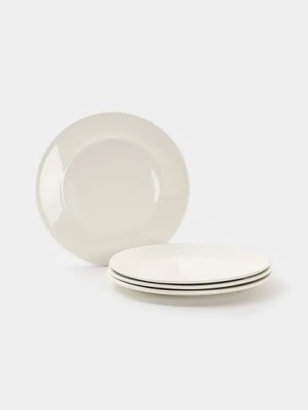 Набор тарелок 4 шт обеденная с утолщенным краем "White Label" 22,5х22,5х2см 1277451
