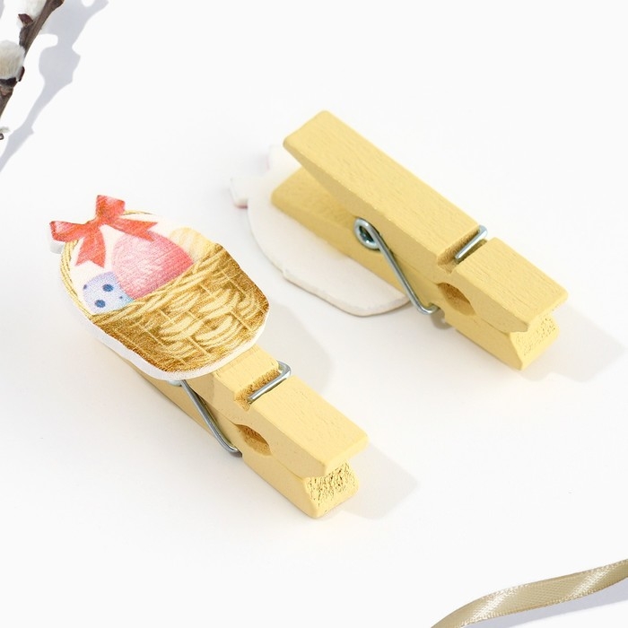 Набор прищепок для украшения вербы &laquo;Светлой Пасхи!&raquo;, 10 х 12 см.