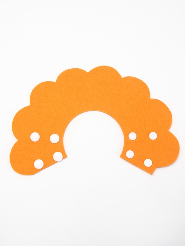 Ветеринарный воротник из фетра "Ромашка", размер M, оранжевый
