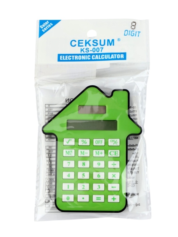 Калькулятор настольный "Домик" 08-разрядный KS-007, зеленый