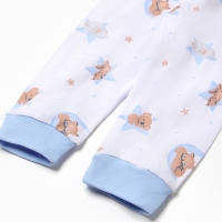 Ползунки с открытой ножкой детские ATA kids &laquo;Сон&raquo;, молочные/голубые, рост 62