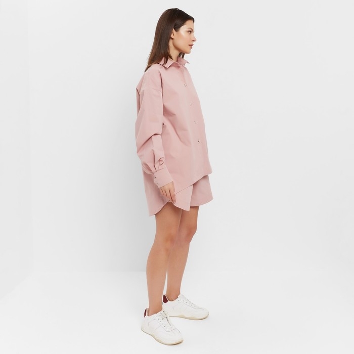 Костюм женский (рубашка, шорты) MINAKU: Oversize цвет тёмно-розовый, размер 46 Костюм женский (рубашка, шорты) MINAKU: Oversize цвет тёмно-розовый, размер 46