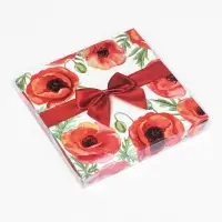 Коробка для печенья, &laquo;Красный бант&raquo; 21&times;21&times;3 см