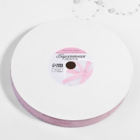 Лента бархатная, с серебряным люрексом, 20 мм, 18 &plusmn; 1 м, цвет розовый №02