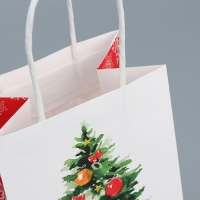 Пакет подарочный новогодний крафтовый &laquo;Уют в доме&raquo;, 12 х 21 х 9 см, Новый год