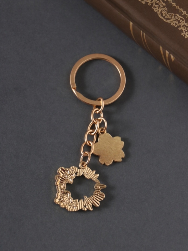 Брелок металл, эмаль "Пчёлка на цветочном венке" 9 см