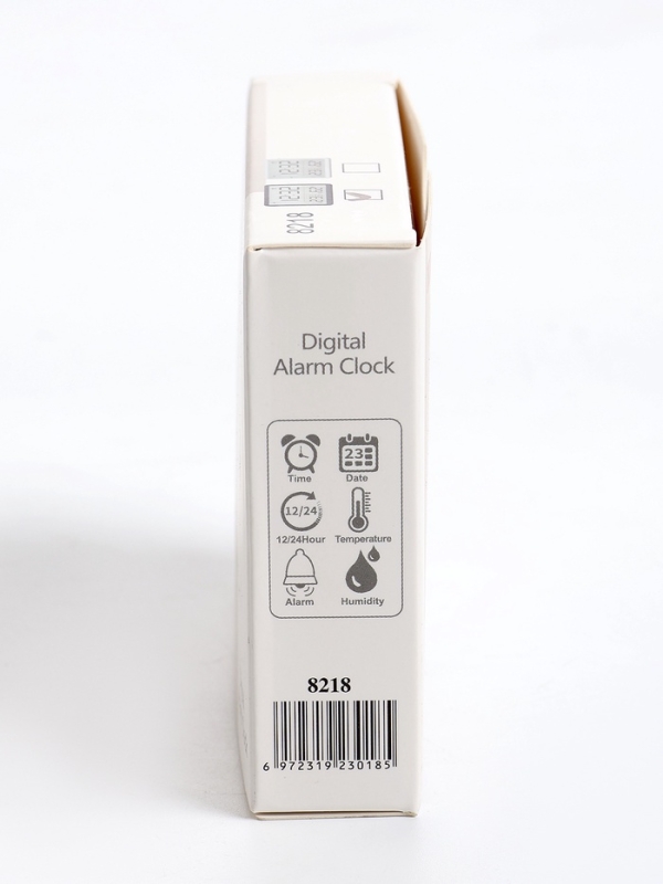 Часы настенные электронные, термометр, гигрометр, 7.3 х 1.5 х 9.3 см