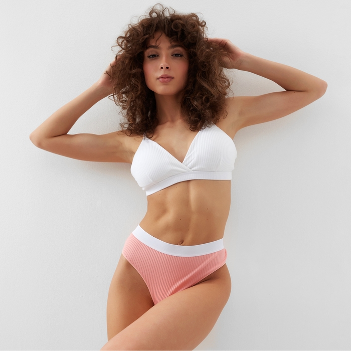 Трусы бразилиана MINAKU рубчик размер 44-46, цвет розовый