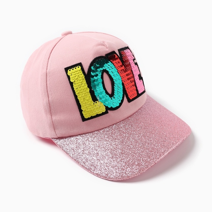 Кепка для девочки MINAKU Кепка для девочки MINAKU "LOVE" цвет розовый, р-р 52