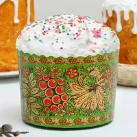 Форма бумажная для кулича Деко-про &laquo;Хохлома&raquo;, 13.4&times;10 см, МИКС