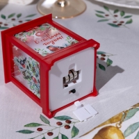 Светодиодная фигура &laquo;Красный фонарь со снегирями&raquo; 6.3 &times; 12 &times; 6.3 см, пластик, батарейки AG13х3 (в комплекте), свечение тёплое белое