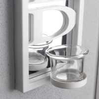 Подсвечник пластик, стекло на 1 свечу "Отражение благословения" d-4 см белая 8х12х41 см Подсвечник пластик, стекло на 1 свечу "Отражение благословения" d-4 см белая 8х12х41 см