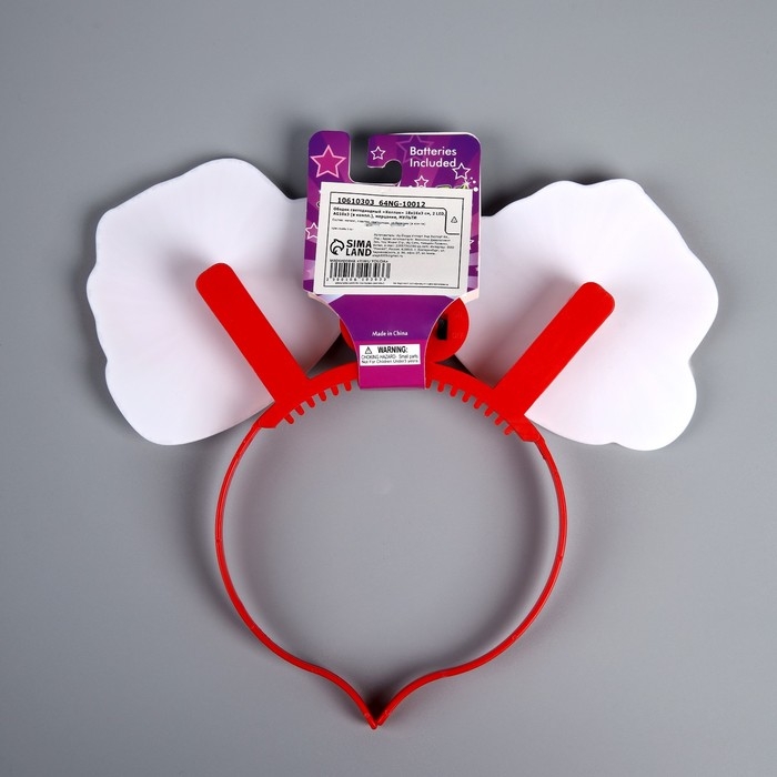 Ободок светодиодный Ободок светодиодный "Колпак" 18x16x3 см, 2 LED, батарейки AG10x3 (в комплекте), мерцание, свечение мульти