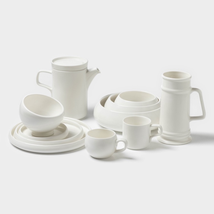 Чайная пара Magistro OliveQueen, 220 мл, 15&times;15 см, фарфор, белая