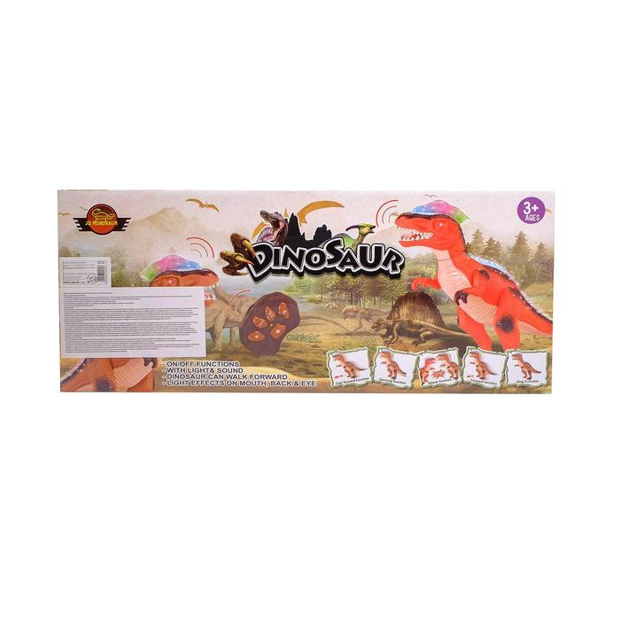 Динозавр радиоуправляемый &laquo;T-Rex&raquo;, световые и звуковые эффекты, работает от батареек, цвет красный