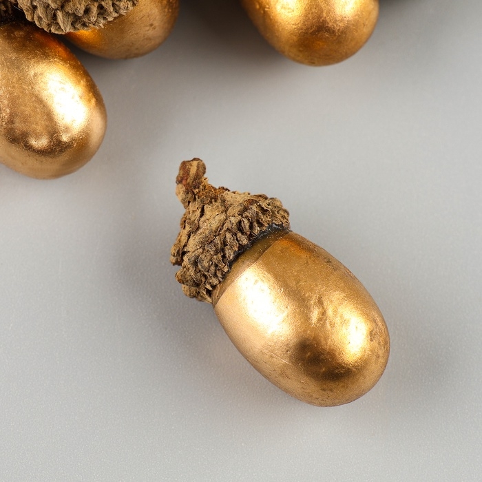 Декор &laquo;Золотые желуди&raquo;, набор 20 шт., для творчества, 3 &times; 2см