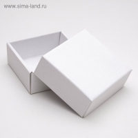 Коробка сборная без печати крышка-дно белая без окна 14,5 х 14,5 х 6 см
